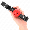 Kink - mordaza de bola 4 cm transpirable con doble remache de cuero 62 x 2.5 cm ajustable 42-58 cm - 4
