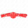 Kink - mordaza de bola 4 cm transpirable con doble remache modelo 1 rojo 62 x 2.5 cm ajustable 42-58 cm - 3