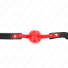 Kink - mordaza de bola 4 cm dura hueca rojo correa negra 60 x 2 cm ajustable 37-52 cm - 1