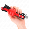 Kink - mordaza de bola 4 cm dura hueca rojo correa negra 60 x 2 cm ajustable 37-52 cm - 3