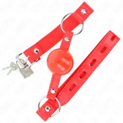 Kink - mordaza de bola 4 cm tpe con candado rojo 60 x 2 cm Kink - mordaza de bola 4 cm tpe con candado rojo 60 x 2 cm