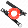 Kink - mordaza labial 8 cm con correa de polipiel rojo 63 x 2 cm ajustable 39-58 cm - 2