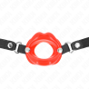 Kink - mordaza labial 8 cm con correa de polipiel rojo 63 x 2 cm ajustable 39-58 cm - 3