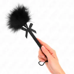 Kink - masajeador de cuerda de nailon con plumas para cosquillas y lazo negro 25 cm Kink - masajeador de cuerda de nailon con plumas para cosquillas y lazo negro 25 cm