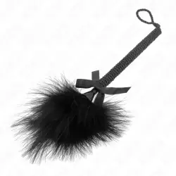 Kink - masajeador de cuerda de nailon con plumas para cosquillas y lazo negro 25 cm Kink - masajeador de cuerda de nailon con plumas para cosquillas y lazo negro 25 cm