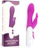 Vibrador rabbit Armony Happy violeta junto a su caja
