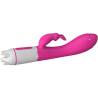 Vibrador rabbit Armony Happy fucsia en horizontal, otra vista