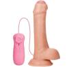 Dildo realista Armony con prepucio de 21 cm junto a su mando rosa con cable