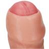 Dildo realista Armony con prepucio de 21 cm, primer plano de la punta