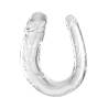 King Cock Clear Double Trouble mediano transparente de 33 cm, curvado en U