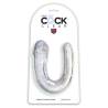 King Cock Clear Double Trouble mediano transparente de 33 cm, en su envase