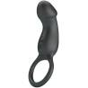 Pretty love - trae anillo vibrador con estimulador negro - 1