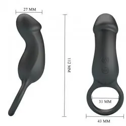 Pretty love - trae anillo vibrador con estimulador negro Pretty love - trae anillo vibrador con estimulador negro