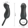 Pretty love - trae anillo vibrador con estimulador negro - 4