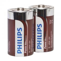 Philips power alkaline pila d lr20 blister*2