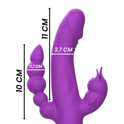 Intense - casanova vibrador rabbit silicona triple motor morado Intense - casanova vibrador rabbit silicona triple motor morado
