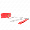 Kink - collar con correa 65 cm cuello de diamantes rojo ajustable 35-51 cm x 7 cm - 1