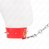 Kink - collar con correa 65 cm cuello de diamantes rojo ajustable 35-51 cm x 7 cm - 3