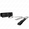 Kink - collar con correa 65 cm con tachuelas plateadas modelo 1 ajustable 36-43 cm x 5 cm - 1