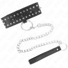 Kink - collar con correa 65 cm con tachuelas plateadas modelo 1 ajustable 36-43 cm x 5 cm - 3