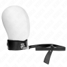Kink - collar con correa 116 cm con tachuelas plateadas modelo 4 negro ajustable 40-48 cm x 6 cm - 2