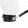 Kink - collar con correa 116 cm con tachuelas plateadas modelo 4 negro ajustable 40-48 cm x 6 cm - 3