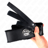 Kink - collar con correa 116 cm con tachuelas plateadas modelo 4 negro ajustable 40-48 cm x 6 cm - 5