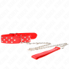 Kink - collar con correa 65 cm remache anilla rojo ajustable 36-50 cm x 3.8 cm - 1
