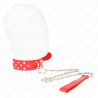 Kink - collar con correa 65 cm remache anilla rojo ajustable 36-50 cm x 3.8 cm - 2