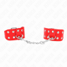 Kink - muñequeras con doble línea de tachuelas ajustable rojo - 2