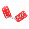 Kink - muñequeras con doble línea de tachuelas ajustable rojo - 3