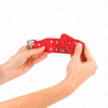 Kink - muñequeras con doble línea de tachuelas ajustable rojo - 4