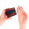 Kink - muñequeras cortas de encaje terciopelo y unión de nylon rojo/negro 23 x 6.5 cm - 3