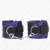 Kink - muñequeras cortas de encaje terciopelo y unión de nylon violeta/negro 23 x 6.5 cm - 1