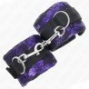 Kink - muñequeras cortas de encaje terciopelo y unión de nylon violeta/negro 23 x 6.5 cm - 2
