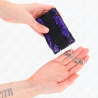 Kink - muñequeras cortas de encaje terciopelo y unión de nylon violeta/negro 23 x 6.5 cm - 4
