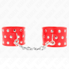 Kink - muñequeras con cierre a presión lleno de tachuelas ajustable rojo 19-24 cm x 5.5 cm - 1