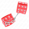 Kink - muñequeras con cierre a presión lleno de tachuelas ajustable rojo 19-24 cm x 5.5 cm - 2