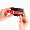 Kink - muñequeras negro con correa rojo ajustable 17-28 cm x 6 cm - 3