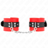 Kink - muñequeras rojo con correa negro ajustable 17-28 cm x 6 cm - 1