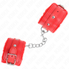 Kink - muñequeras forradas premium rojo con correa rojo ajustable 17-29 cm x 6 cm - 2