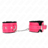 Kink - muñequeras forradas premium negro con correa fucsia ajustable 17-29 cm x 6 cm - 1