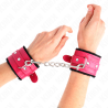 Kink - muñequeras forradas premium negro con correa fucsia ajustable 17-29 cm x 6 cm - 4
