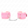 Muñequeras Kink forradas rosas con cadena, de frente