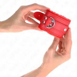 Kink - muñequeras forradas rojo con correa rojo ajustable 20-29 cm x 5.5 cm