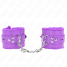 Kink - muñequeras forradas con agujeros cuadrados violeta y correa violeta ajustable 17-29 cm x 6 cm - 1