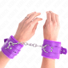 Kink - muñequeras forradas con agujeros cuadrados violeta y correa violeta ajustable 17-29 cm x 6 cm - 4