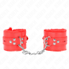 Kink - muñequeras forradas con agujeros cuadrados rojo y correa rojo ajustable 17-29 cm x 6 cm - 1