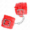 Kink - muñequeras forradas con agujeros cuadrados rojo y correa rojo ajustable 17-29 cm x 6 cm - 2