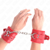 Kink - muñequeras forradas con agujeros cuadrados rojo y correa rojo ajustable 17-29 cm x 6 cm - 4